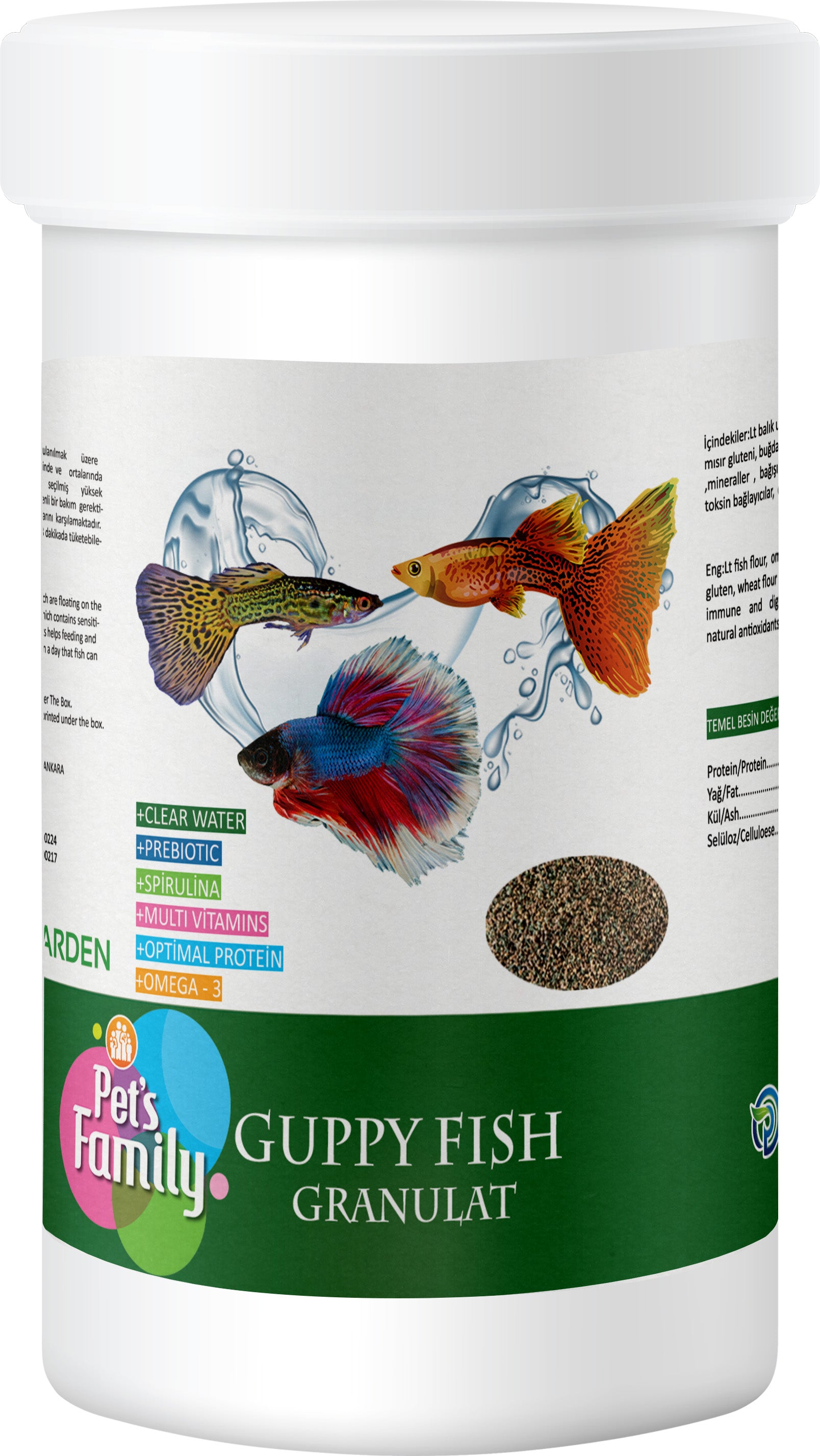 Pets Family Guppy Fish Granulat 100 Ml/50 Gr