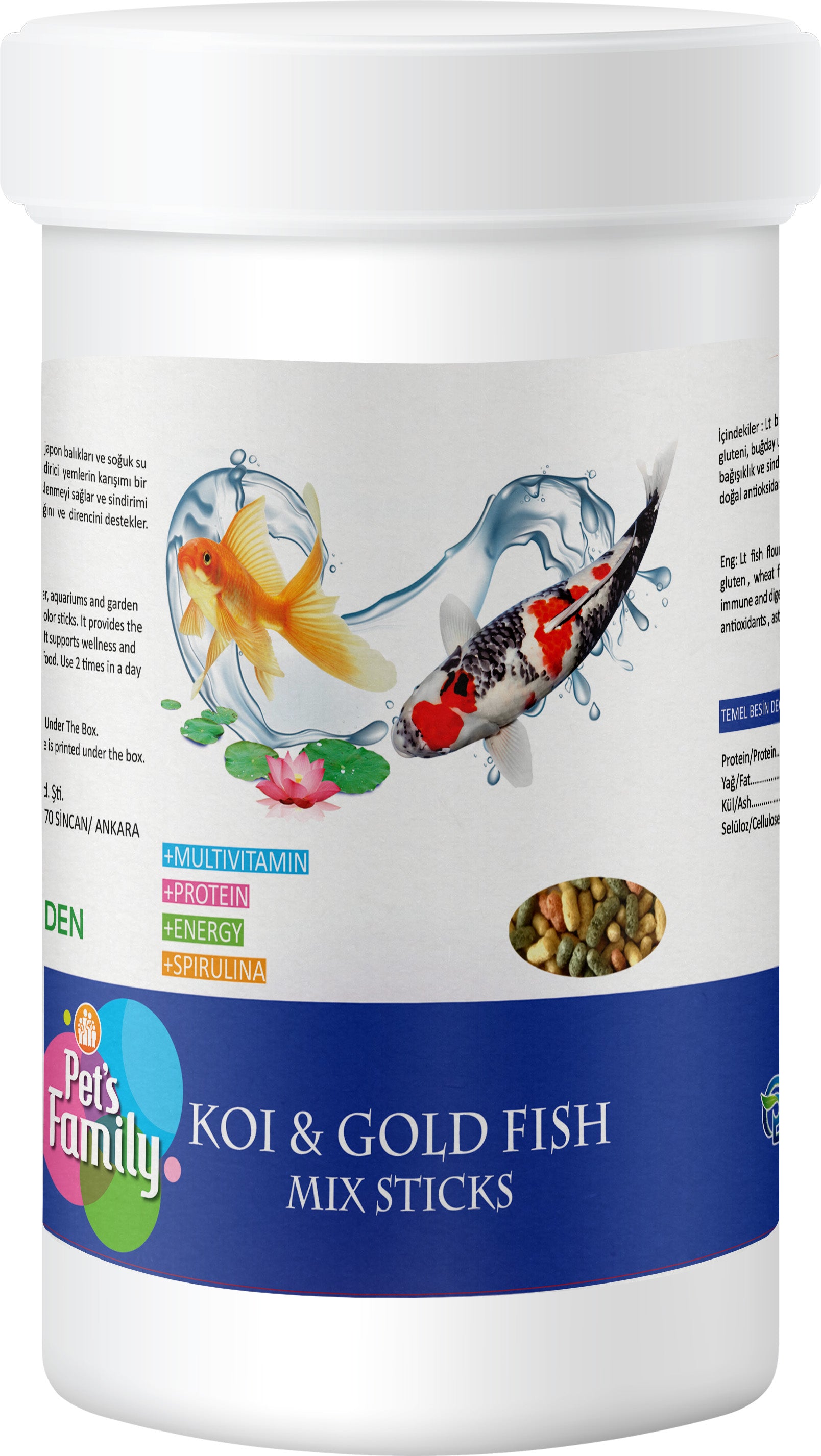 Pets Family Koi & Gold Fish Mix Sticks 1L/100 Gr