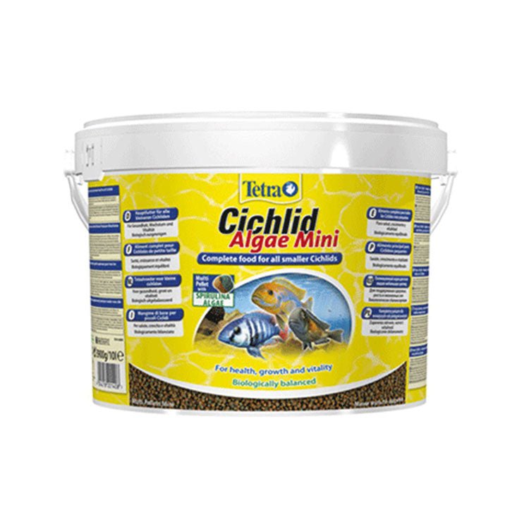 Tetra Cichlid Algae Mini Ufak Taneli Bitkisel Ciclhid Balýk Yemi 10 Lt - YemSende.com